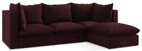 Divano angolare burgundy (con penisola a destra/con chaise lounge) Manao – Makamii