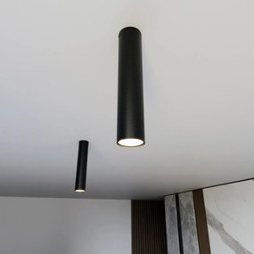 Plafoniera Moderna Faretto Marduk 1 Luce Acciaio Nero 30 Cm