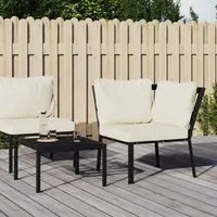 Sedia da Giardino con Cuscini Sabbia 76x76x79 cm Acciaio 362724