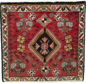 Shiraz Tappeto persiano 60x60 Rosso (Iran) Annodato A Mano