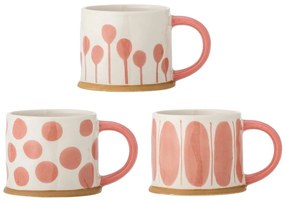 Tazze in set color salmone e color crema in gres 3 pz 450 ml Linora – Bloomingville