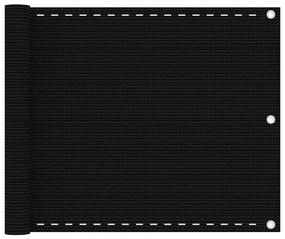 Paravento Da Balcone Nero 75x500 Cm İn Hdpe /