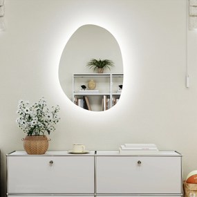 Specchio da Bagno con Luce LED Regolabile 70x5x50 cm in Vetro Temperato...