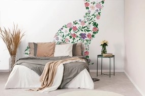 Carta da parati – Gatto di fiori