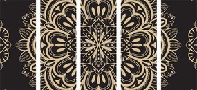 Quadri 5 pezzi – Mandala su sfondo nero
