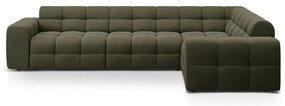 Divano angolare verde (con penisola a destra/a L) Kendal – Micadoni