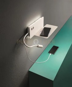 Applique da comodino flat a led destro bianco 3000k 790lm 9w