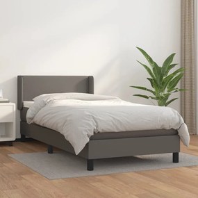 Giroletto A Molle Con Materasso Grgio 80x200 Cm İn Similpelle /