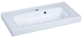 Lavabo integrale rettangolare vasca centrale Remix L 76 x H 14 x P 35 cm in ceramica bianco