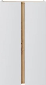 Scarpiera A 2 Ante E 6 Ripiani 56x35x102 Tempus Bianco e Rovere Nodi