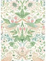 Morris & Co Carta da parati Simply Strawberry Thief - Cochineal Pink
