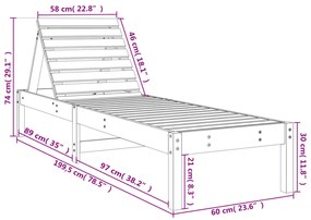 Lettini Prendisole 2pz Bianchi 199,5x60x74 cm Massello di Pino