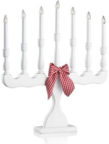 Markslöjd 8004 - Candelabro natalizio SVANEHOLM 7xE10/3W/230V bianco