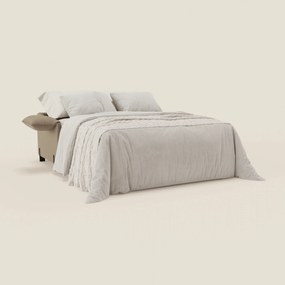 Primula divano letto con materasso alto 18 cm - braccioli mobili e tessuto smacchiabile T05 beige