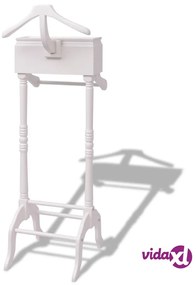 vidaXL Appendiabiti con Armadietto in Legno Bianco
