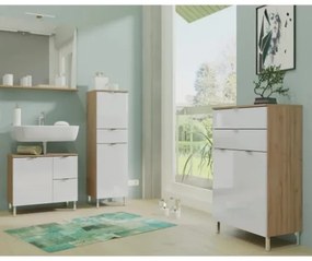 Germania Mobile Sottolavabo GW-Mauresa 60x34x56 cm Bianco e Rovere