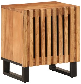 Comodino 40x34x46 Cm İn Legno Massello Di Acacia /