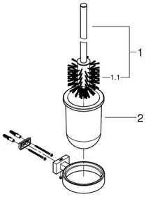 GROHE 40513AL1 - Set per la pulizia del WC ESSENTIALS CUBE grafite