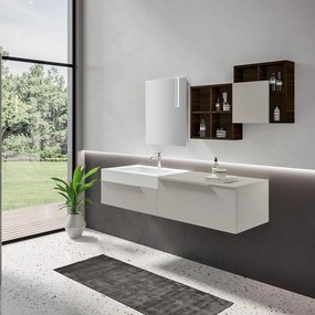 Mobile bagno sospeso con lavabo L 170 x H 36 x P 51 cm ghiaia per vasca a sinistra Gravel