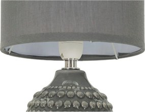 Lampada da tavolo grigia in ceramica con paralume in tessuto (altezza totale 30,5 cm) Points – Mauro Ferretti