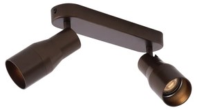 Faretto da soffitto rotondo bronzo scuro GU10 50mm 2 luci - Stanley