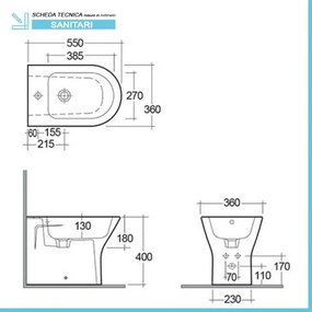 Set sanitari filomuro resort rimless in bianco lucido con copriwc flat soft close