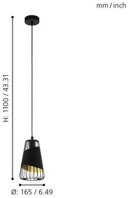 Eglo 49447 - Lampadario a sospensione con filo AUSTELL 1xE27/60W/230V