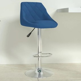 Sgabello Da Bar Blu İn Velluto /