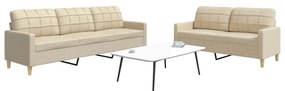 Set Di Divani 2 Pz Crema İn Tessuto /