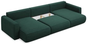 Divano angolare verde allungabile/con contenitore (a U) Kapua – Makamii