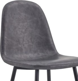 Sedia Da Pranzo Moderna In Ecopelle Grigia Gambe Nere Irene