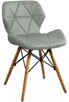 Sedia Moderna con seduta imbottita in Ecopelle,Legno cm 41x49x71 - MIA Colore: Grigio