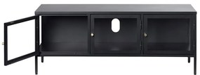 Tavolo TV in metallo nero 132x52 cm Carmel - Unique Furniture