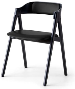 Sedia da pranzo in rovere nero con seduta in pelle Findahl di Hammel Mette - Hammel Furniture