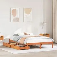 Letto senza Materasso Marrone Cera 140x190 cm in Legno di Pino 3301450