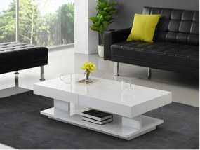 Tavolino con vani portaoggetti - MDF laccato bianco - ARAMIS