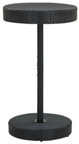 Set bar giardino 3 pz nero polyrattan e legno massello acacia