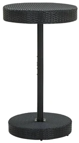 Set bar giardino 3 pz nero polyrattan e legno massello acacia