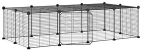 Gabbia per animali 20 pannelli con porta nera 35x35 cm acciaio