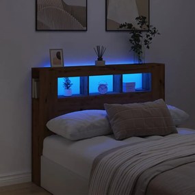 Testiera Led Rovere Artigianale 140x18,5x103,5 Cm Multistrato /