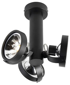 Faretto di design orientabile a 3 luci incl. G9 nero - Goes