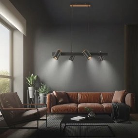 Briloner 4059045 - Lampadario a cavo ERA 4xGU10/10W/230V nero