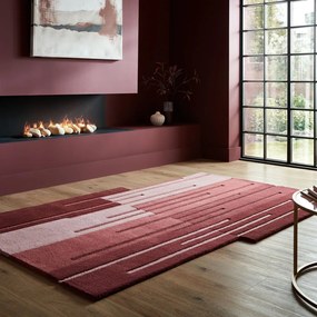 Tappeto in lana bordeaux tessuto a mano 120x180 cm Split Ombre Shaped - Flair Rugs