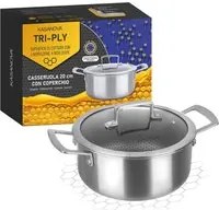 Casseruola 20 cm con coperchio a 3 strati Tri - ply