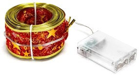 Aigostar - Catena luminosa LED natalizia 100 LED, 3xAA, 10 m, bianco caldo e rosso