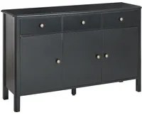 Credenza a tre ante MDF cassetti nero e pomelli oro madia com moderno soggiorno corridoio camera da letto