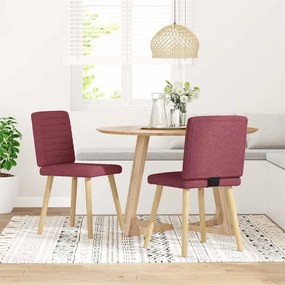 Sedie Da Pranzo 2 Pz Rosso Vino İn Tessuto /