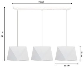 Lampadario a sospensione con filo DIAMENT 3xE27/60W/230V bianco