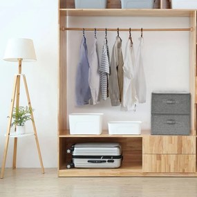 Scatole Portaoggetti 2pz İn Tessuto 43x34x23 Cm Grigio /