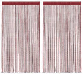 2 Pz Tende A Fili 100x250 Cm Rosso Borgogna /